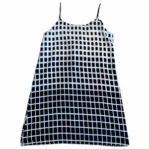 Rachel Kate Black White Bow Spaghetti Strap Dress sz L